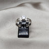 Stainless Steel Elegant Ring, with White Cubic Zirconia, Polished, Steel Finish, 01.63.0665.11 (Size 11)