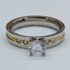 Stainless Steel Elegant Ring, with White Cubic Zirconia, Polished, Steel Finish, 01.63.0666.09 (Size 9)