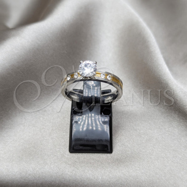 Stainless Steel Ring — Elegant Ring with White Cubic Zirconia Polished 01.63. — main product view — SKU 161069 | Acero Inoxidable anillo — Elegant Ring with blanco Cubic Zirconia pulido 01.63. — SKU 161069