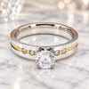 Stainless Steel Elegant Ring, with White Cubic Zirconia, Polished, Steel Finish, 01.63.0666.11 (Size 11)