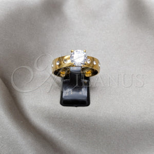 Stainless Steel Ring — Elegant Ring with White Cubic Zirconia Polished 01.63. — main product view — SKU 161073 | Acero Inoxidable anillo — Elegant Ring with blanco Cubic Zirconia pulido 01.63. — SKU 161073