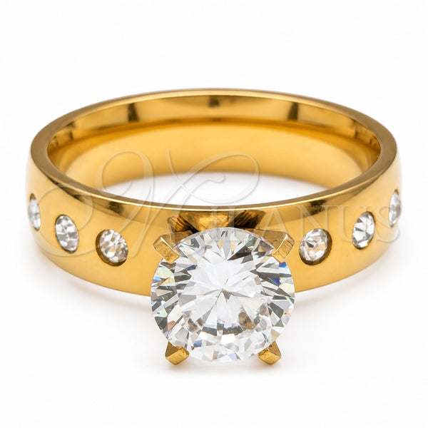 Stainless Steel Ring — Elegant Ring with White Cubic Zirconia Polished 01.63. — main product view — SKU 161073 | Acero Inoxidable anillo — Elegant Ring with blanco Cubic Zirconia pulido 01.63. — SKU 161073