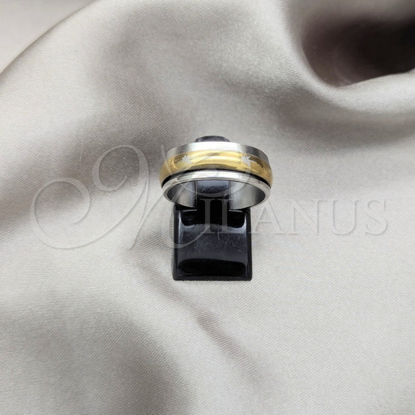 Stainless Steel Mens Ring, Polished, Golden Finish, 01.63.0668.06