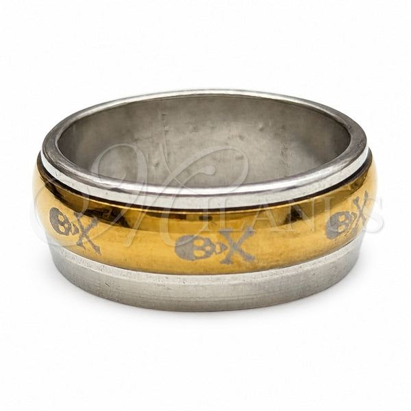Stainless Steel Mens Ring, Polished, Golden Finish, 01.63.0668.06 (Size 6)