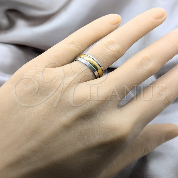 Stainless Steel Ring — Mens Ring Double Design Polished 01.63. Size 8 — alternate product view — SKU 161076 | Acero Inoxidable anillo — para hombre Ring Double diseño pulido 01.63. Size 8 — SKU 161076