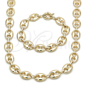Gold Filled Bracelet — Necklace and Bracelet Puff Mariner Design Polished 06.63. — main product view — SKU 161095 | Oro Laminado brazalete — Necklace and Bracelet Puff Mariner diseño pulido 06.63. — SKU 161095