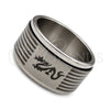 Stainless Steel Mens Ring, Lizard and Dragon-Fly Design, Polished, Steel Finish, 01.63.0671.06 (Size 6)