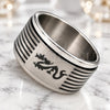 Stainless Steel Mens Ring, Skull and Flower Design, Polished, Steel Finish, 01.63.0671.08 (Size 8)