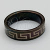 Stainless Steel Mens Ring, Black Polished, Black Rhodium Finish, 01.63.0672.05 (Size 5)