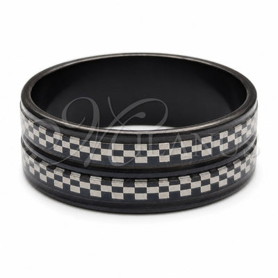 Stainless Steel Mens Ring, Black Polished, Black Rhodium Finish, 01.63.0673.08 (Size 8) for wholesale, main product view