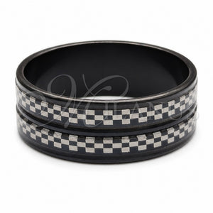 Stainless Steel Mens Ring, Black Polished, Black Rhodium Finish, 01.63.0673.08 (Size 8)