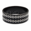 Stainless Steel Mens Ring, Black Polished, Black Rhodium Finish, 01.63.0673.08 (Size 8)