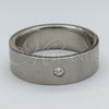 Stainless Steel Mens Ring, with White Crystal, Black Matte Finish, Steel Finish, 01.63.0674.05 (Size 5)