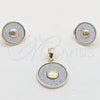 Stainless Steel Earring and Pendant Adult Set, Polished, Golden Finish, 10.63.0648