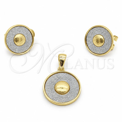 Stainless Steel Earring and Pendant Adult Set, Polished, Golden Finish, 10.63.0648 for wholesale, main product view