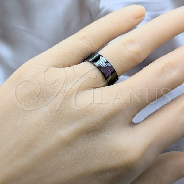 Stainless Steel Ring — Mens Ring Black Polished Black 01.63. Size 8 — alternate product view — SKU 161111 | Acero Inoxidable anillo — para hombre Ring negro pulido negro 01.63. Size 8 — SKU 161111