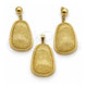 Juego de Arete y Dije de Adulto 10.63.0656 Acero Inoxidable, Resinado Amarillo, Tono Dorado