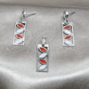 Stainless Steel Earring and Pendant Adult Set, Multicolor Enamel Finish, Steel Finish, 10.63.0658