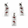 Stainless Steel Earring and Pendant Adult Set, Multicolor Enamel Finish, Steel Finish, 10.63.0658