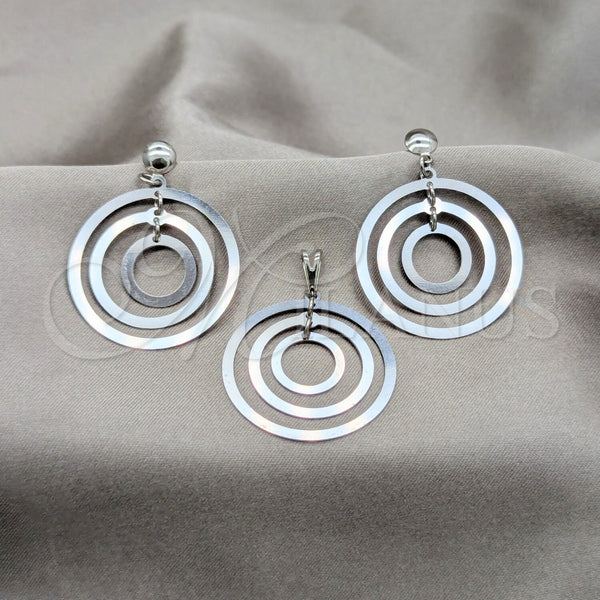 Stainless Steel Ring — Earring and Pendant Adult Set Multicolor Polished 10.63. — main product view — SKU 161127 | Acero Inoxidable anillo — Earring and Pendant Adult Set Multicolor pulido 10.63. — SKU 161127