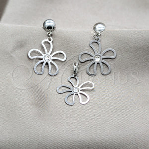 Stainless Steel Ring — Earring and Pendant Adult Set Flower Design with — main product view — SKU 161130 | Acero Inoxidable anillo — Earring and Pendant Adult Set flor diseño with — SKU 161130