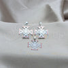 Stainless Steel Earring and Pendant Adult Set, Red Enamel Finish, Steel Finish, 10.63.0670
