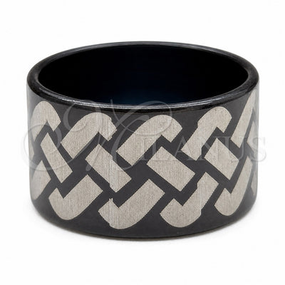Stainless Steel Mens Ring, Polished, Black Rhodium Finish, 01.63.0677.09 (Size 9) for wholesale, main product view