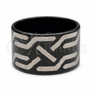 Stainless Steel Mens Ring, Polished, Black Rhodium Finish, 01.63.0678.06 (Size 6)