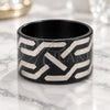 Stainless Steel Mens Ring, Polished, Black Rhodium Finish, 01.63.0678.09 (Size 9)