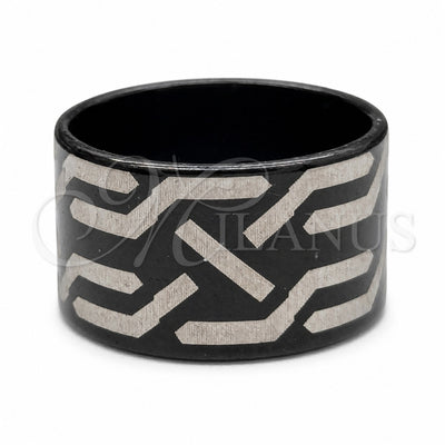 Stainless Steel Mens Ring, Polished, Black Rhodium Finish, 01.63.0678.09 (Size 9) for wholesale, main product view