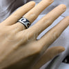 Stainless Steel Mens Ring, Polished, Black Rhodium Finish, 01.63.0679.06 (Size 6)
