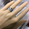 Stainless Steel Mens Ring, Polished, Black Rhodium Finish, 01.63.0679.08 (Size 8)