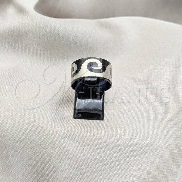Stainless Steel Mens Ring, Polished, Black Rhodium Finish, 01.63.0679.10 (Size 10)