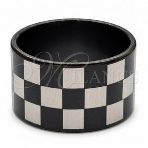Stainless Steel Mens Ring, Polished, Black Rhodium Finish, 01.63.0680.06 (Size 6)