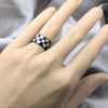 Stainless Steel Mens Ring, Polished, Black Rhodium Finish, 01.63.0680.09 (Size 9)