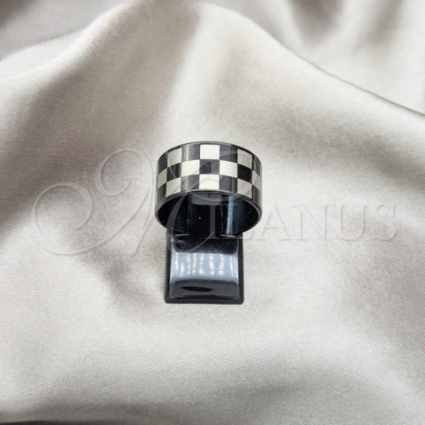 Stainless Steel Mens Ring, Polished, Black Rhodium Finish, 01.63.0680.09 (Size 9)