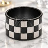 Stainless Steel Mens Ring, Polished, Black Rhodium Finish, 01.63.0680.10 (Size 10)