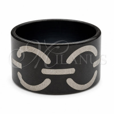 Stainless Steel Mens Ring, Polished, Black Rhodium Finish, 01.63.0681.07 (Size 7) for wholesale, main product view