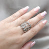 Stainless Steel Elegant Ring, Polished, Rhodium Finish, 01.63.0683.10 (Size 10)