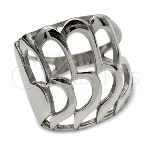 Stainless Steel Elegant Ring, Polished, Rhodium Finish, 01.63.0683.10 (Size 10)