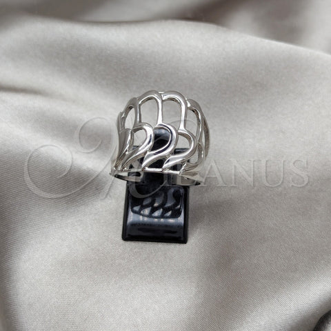 Stainless Steel Elegant Ring, Polished, Rhodium Finish, 01.63.0683.10 (Size 10)