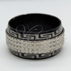 Stainless Steel Mens Ring, Double Design, Polished, Black Rhodium Finish, 01.63.0684.06 (Size 6)