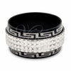 Stainless Steel Mens Ring, Double Design, Polished, Black Rhodium Finish, 01.63.0684.06 (Size 6)
