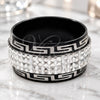 Stainless Steel Mens Ring, Double Design, Polished, Black Rhodium Finish, 01.63.0684.08 (Size 8)