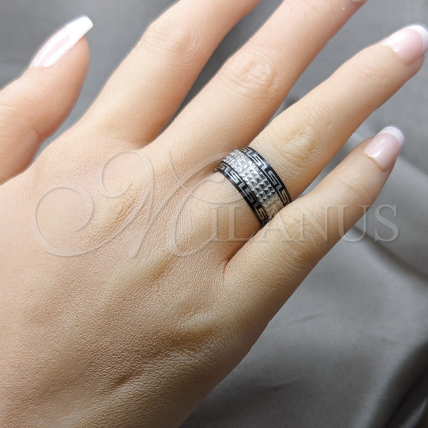 Stainless Steel Ring — Mens Ring Double Design Polished Black 01.63. Size — alternate product view — SKU 161177 | Acero Inoxidable anillo — para hombre Ring Double diseño pulido negro 01.63. Size — SKU 161177