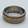Stainless Steel Mens Ring, Double Design, Polished, Golden Finish, 01.63.0685.06 (Size 6)