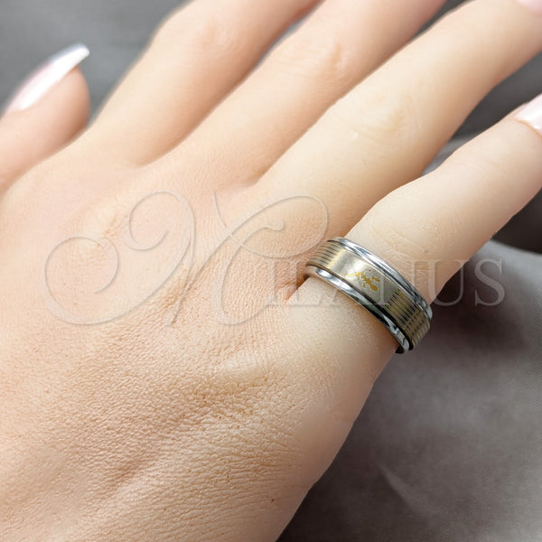 Stainless Steel Ring — Mens Ring Double Design Polished 01.63. Size 9 — alternate product view — SKU 161179 | Acero Inoxidable anillo — para hombre Ring Double diseño pulido 01.63. Size 9 — SKU 161179
