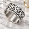 Stainless Steel Mens Ring, Polished, Rhodium Finish, 01.63.0686.09 (Size 9)