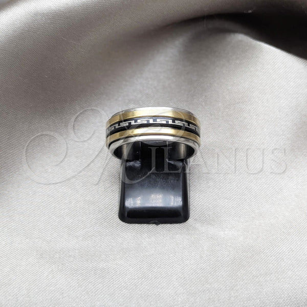 Stainless Steel Ring — Mens Ring Triple Design Blue Enamel 01.63. Size — main product view — SKU 161185 | Acero Inoxidable anillo — para hombre Ring triple diseño Blue Enamel 01.63. Size — SKU 161185