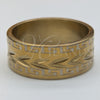 Stainless Steel Mens Ring, Leaf Design, Blue Polished, Golden Finish, 01.63.0688.06 (Size 6)